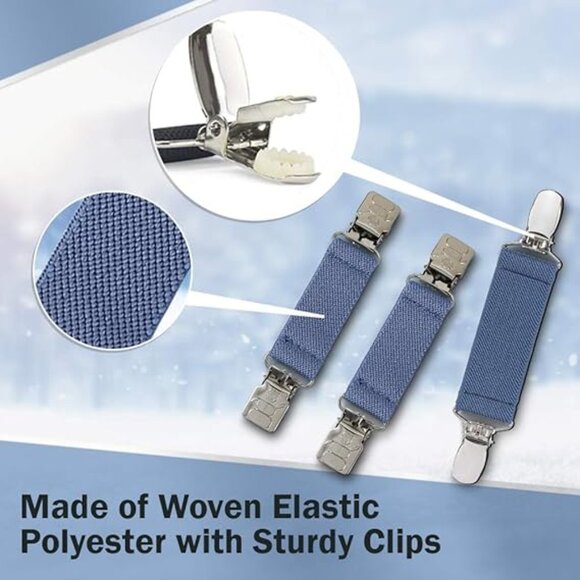 Hold’Em Mitten & Hat Clip Set Toddler Kids Sturdy Super Tight Grip - Navy White - Picture 3 of 6